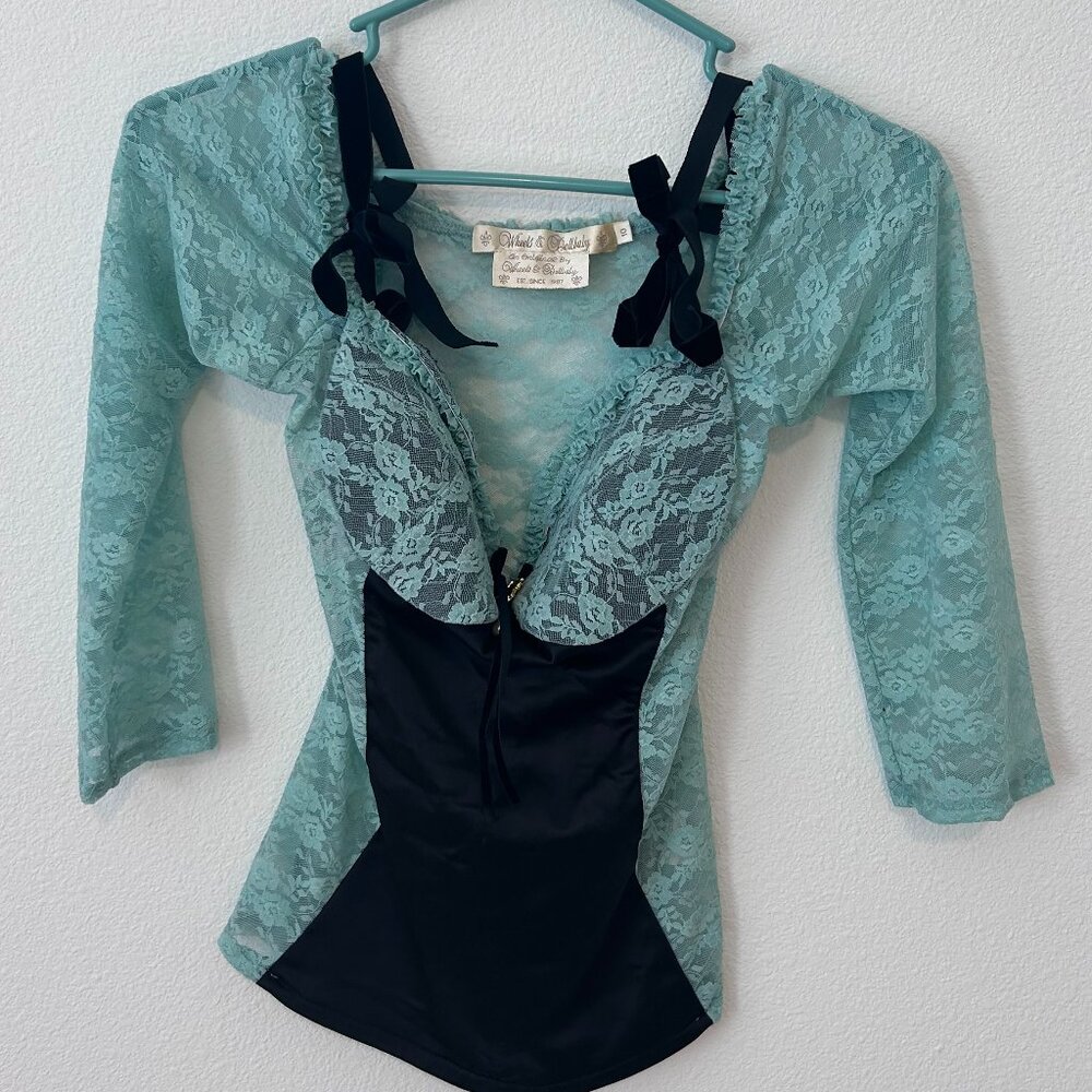 Wheels and Dollbaby Jewel bardot Top- Size Small